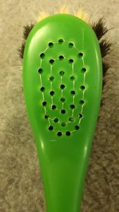 Opvaskebørste 2285 Kopbørste Grøn Plastik m/ Ansigt hestehalehår 22 cm
